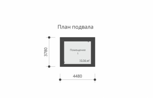 Одноэтажный дом с подвалом, гаражом и террасой